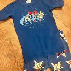 Hanna Andersson Blue Superhero Kids Pajama Set